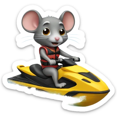 Rat riding jetski sticker