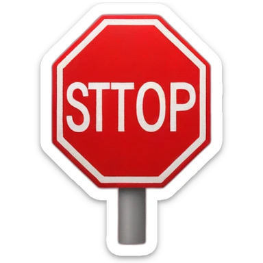 Red stop sign caution symbol sticker
