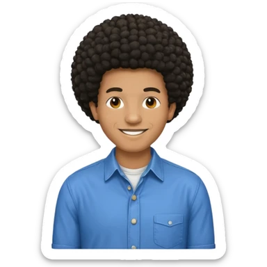 A man with an Afro sticker