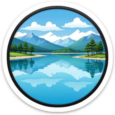 Lake in indian style with no house  sticker