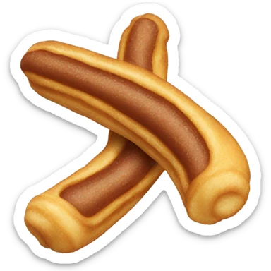 Un churro con la punta bañada en chocolate  sticker