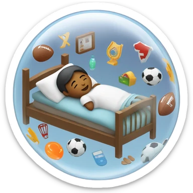 Person dreaming about football sticker