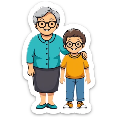 Oma und ihr neffe sticker