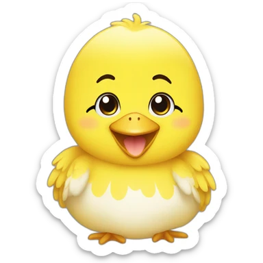 yellow-chick-smile-cute-illusut sticker