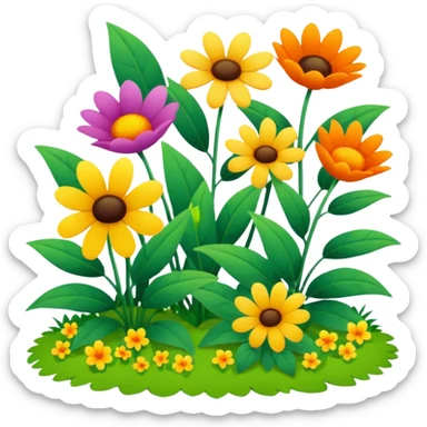 crea un emoji de un jardín sticker