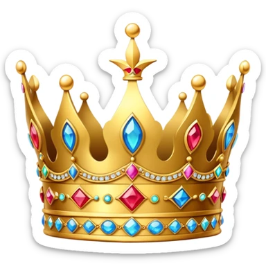 golden royal crown with jewels sticker
