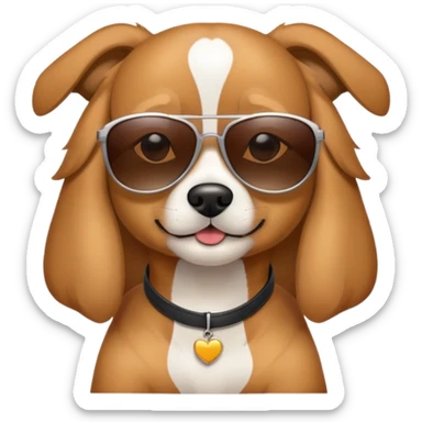 Dog wearing sun glasses  sticker