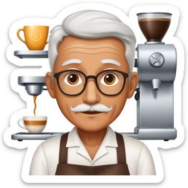 experienced old barista sticker