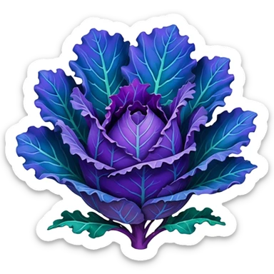 Blue and purple kale  sticker