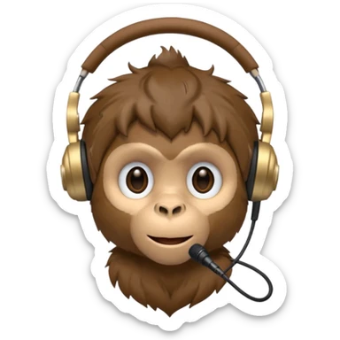 Monkey with headset mic sticker