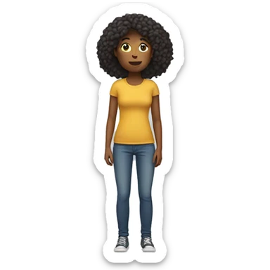  one woman full body standing facing forwards without any arms sticker