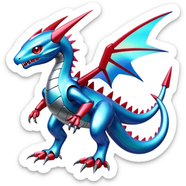  Cool Shiny Digimon-Fakemon-Salamence-Flygon-Mecha full body sticker