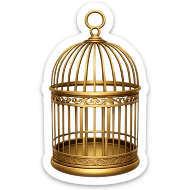 A round bird cage sticker