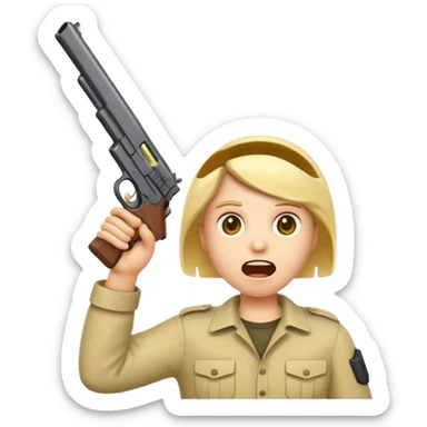 Emoji killing itself with a gun  sticker