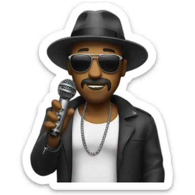 Gangster with a mic sticker