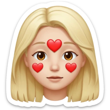 someone with heart on their eyes sticker