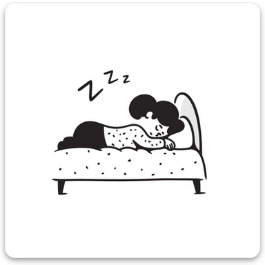 hand-drawn sleeping girl with zzz above head sticker