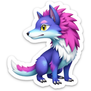  Colorful Shiny Kawaii Sergal FurSona Fakemon Full Body sticker
