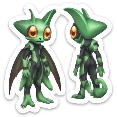 cute cool edgy sharp eldritch alien Digimon-Fakemon-animal full body sticker