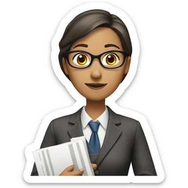 the accountant is a woman with documents sticker