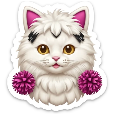 cheerleading cat with pom pom sticker