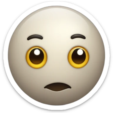 3d sphere with a cartoon wistful skin texture with big stupid eyes sticker