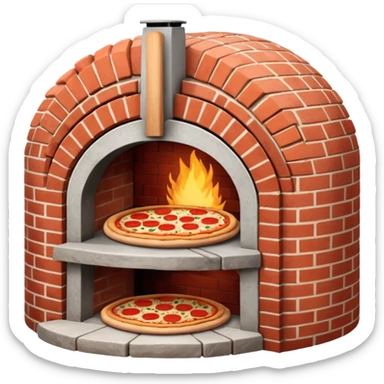 round brick oven for pizza three quarters view sticker