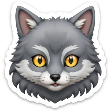 Cat and wolf mix with “small” slim eyes sticker