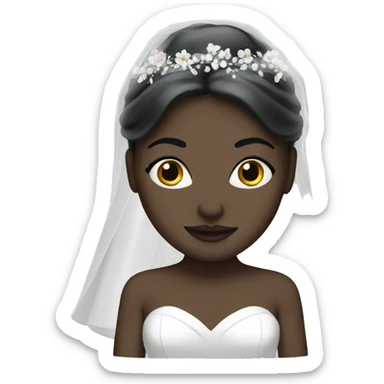White bride with black veil sticker