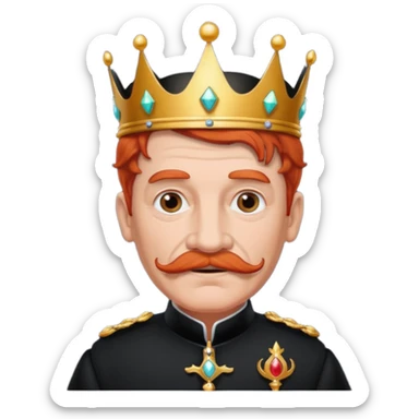 elderly red-haired princes with crown mustace. dark outfit sticker