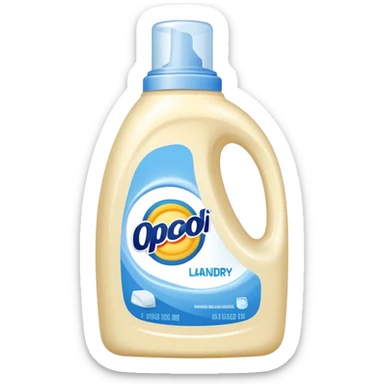 Cream laundry detergent sticker