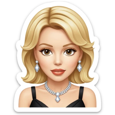 Kylie Minogue with blonde hair and glamorous outfit sticker