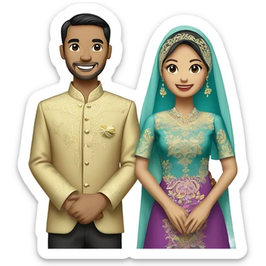 malay wedding couple sticker