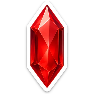 Edit the image to make the crystal shard red. Keep the original style and transparent background. sticker
