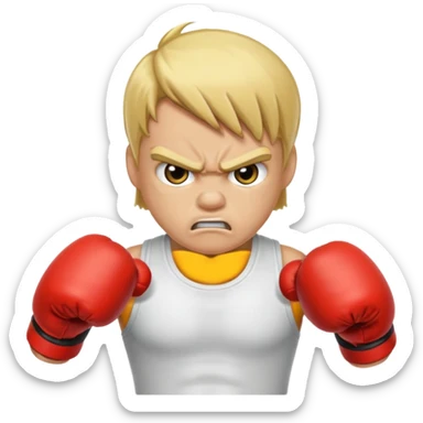 blonde angry boxer  sticker