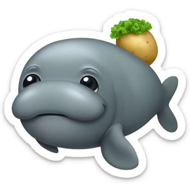 manatee with a potato  sticker