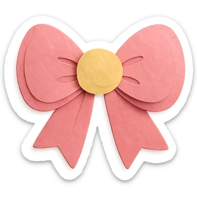fluffy bow, layered paper look sticker