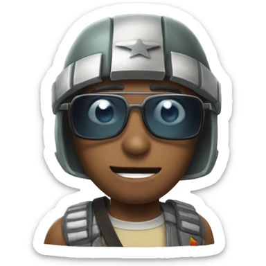 Boba anime with star glasses mad sticker