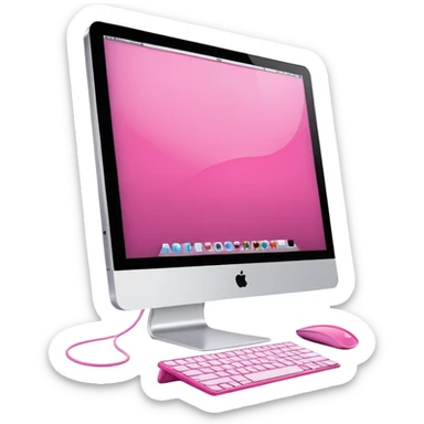 ultra realistic pink imac sticker