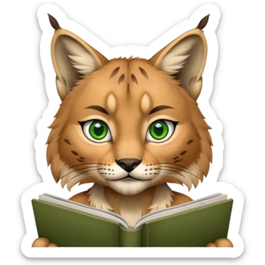 lynx looking at magazine sticker