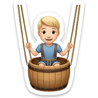 Boy in a barrel swing sticker