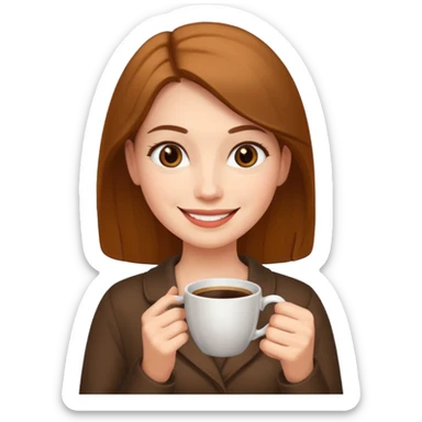 woman, hold a cup of coffee sticker