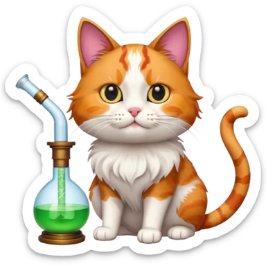Cat with a bong sticker