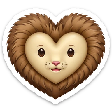 heart made of fur sticker