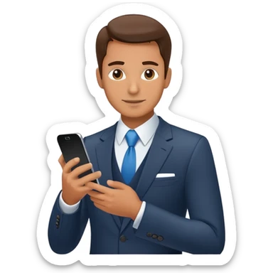 salesman with phone sticker