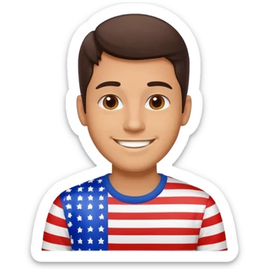 4th of july brunette man sticker