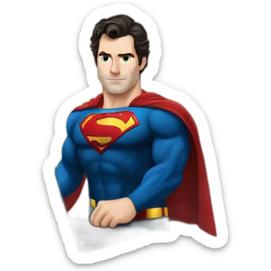 henry cavill super man using a laptop sticker