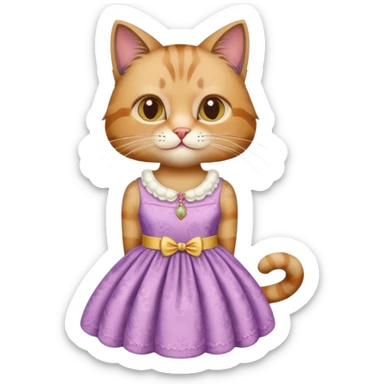 Cat wearing a dress sticker