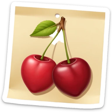 Thanx texted on a  beige post it with cherries on  sticker