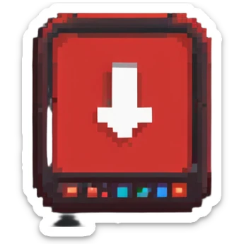 red video streaming icon simple design sticker